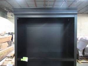lot 122 image: Louis Philippe 73 in. Black Wood Standard Bookcase with Adjustable Shelves 8138400910