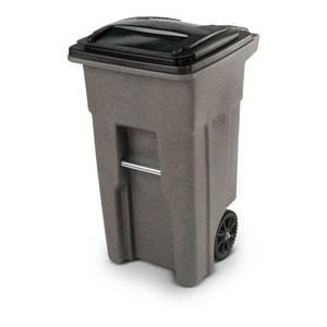 lot 234 image: Toter 32 Gal. Wheeled Graystone Trash Can 25532-R1129