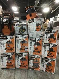 lot 10 image: ASSORTED PALLET WITH RIDGIDSTINGER WET VACS SEE PICS