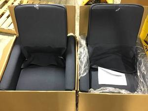 lot 33 image: 2 Linen Push Back Recliners SEE PICS