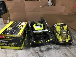 lot 40 image: PALLET WITH 3 RYOBI MOWERS SEE PICS