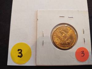AU 1897 $5.00 Gold Liberty Coin