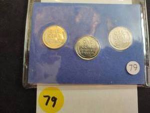 Wartime Steel Cents All three Mint Marks - 1943, 1943-D and 1943-S in AUBU condition