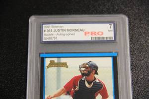2001 Bowman Justin Morneau #361 In Person Autograph PRO 7