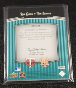 2008 UD Premier Stitchings Patch Rod Carew Tom Seaver 1315