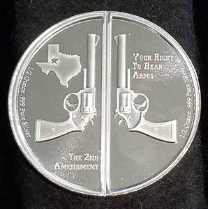 1 TROY OZ. .999 FINE SILVER 2nd AMENDMENT GUNS UP AMERICA CRACKER
