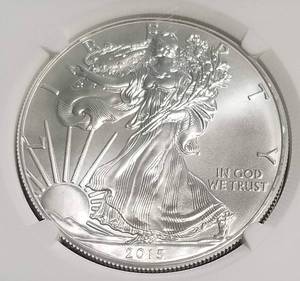 2015 AMERICAN SILVER EAGLE 1 TROY OZ. .999 FINE SILVER MS69 NGC