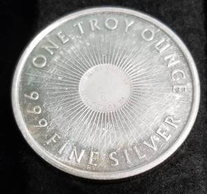 1 TROY OZ. .999 FINE SILVER SUNSHINE MINT
