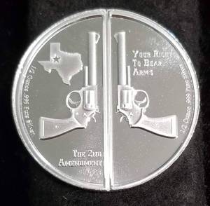1 TROY OZ. .999 FINE SILVER 2nd AMENDMENT GUNS UP AMERICA CRACKER