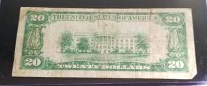 1929 US $20 FEDERAL RESERVE BANK OF CHICAGO NICE SERIAL # NOTE