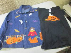 Pumpkin Denim Shirt (M) and T-Shirt...