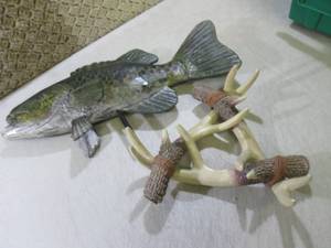 Wood Fish 20 Long and Deer Antler ...