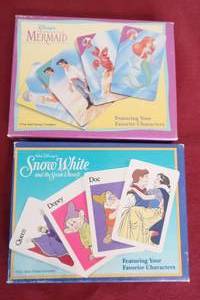 lot 5 image: 2 Vintage Parker Brothers Disney Card Games - Little MermaidSnow White