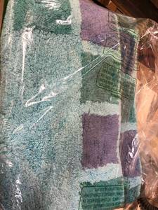 Blue Borderline Company Cotton Bath Rug, VJ60-21X34-BLUE, NEW