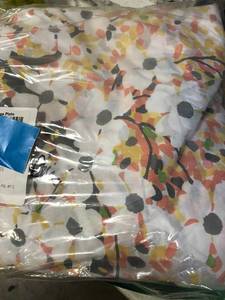 Dogwood Blossom Multicolored Floral Cotton Percale King Duvet Cover, 50523D-K-MULTI, NEW