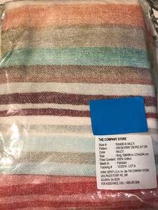 Crayon Stripe Multicolored Cotton Percale King Duvet Cover, 50549D-K-MULTI, NEW