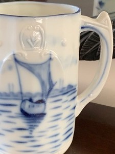 lot 15 image: Vintage Blue Delft German Creamer Pitcher