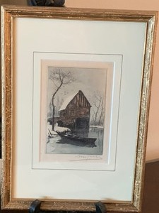 lot 33 image: Vintage Framed Etching