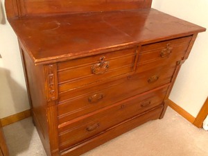 lot 105 image: Antique Dresser with Mirror