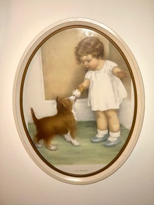 lot 116 image: Two Adorable Oval Framed Bessie Pease Guzmann Prints