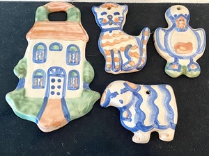lot 143 image: M.A. Hadley TileTrivet and Four Adorable Wall Hangings