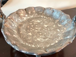 lot 145 image: Vintage Decorative Silver  Basket wHandle