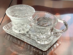 lot 205 image: WW2 German Cut Glass Cream and Sugar Caddys