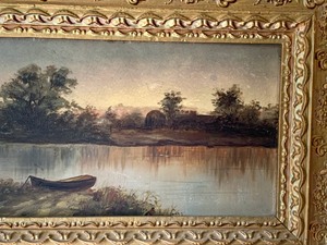 lot 213 image: Antique Framed Oil Painting