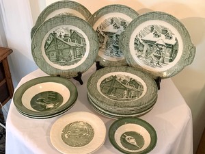 lot 229 image: The Old Curiosity Shop Dishes and Colonial Homestead by Royal & More
