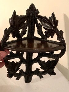 lot 239 image: 2 Small Antique Corner Shelves