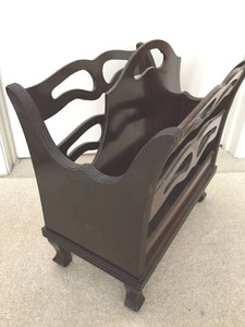 lot 253 image: Vintage Ornate Wooden Magazine Rack