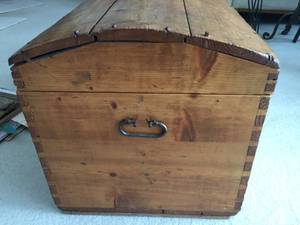 lot 258 image: Wooden Storage Chest With Convexed Top