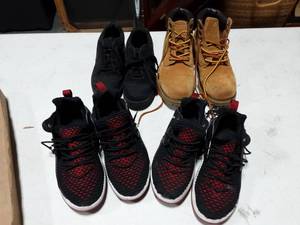 lot 22 image: 2-Pair Jordan, 1-Pair Nike, 1-Paie Hikers (Boys Size 4-12 - 5)