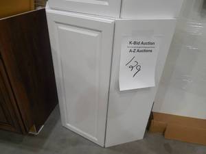 lot 129 image: Designer Series Elgin Assembled 24x36x12.25 in. Diagonal Wall Kitchen Cabinet in White