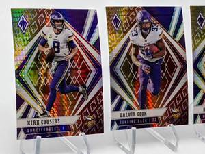 Minnesota Vikings 2020 Phoenix Special Insert Fire Burst Football Cards - Cousins, Thielen, Cook