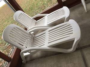 lot 3 image: Two Adjustable Resin Lounges