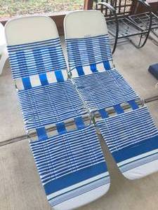 lot 44 image: Two Vintage Folding Patio Loungers