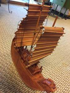 lot 65 image: Ornate Wooden Sailboat