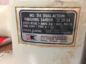 lot 180 image: Finishing Sander