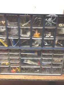 lot 214 image: Four Organizers Full of Hardware