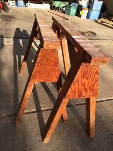 lot 258 image: Wooden Saw Horses