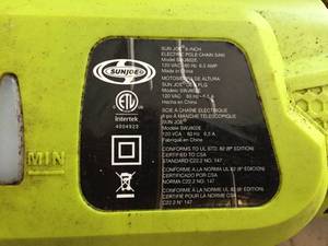 lot 289 image: Sunjoe Electric Pole Chain Saw