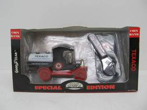 lot 36 image: New In Box Gear Box TEXACO Delivery Truck Coin Bank & Wrench Set