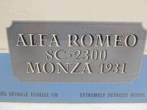 lot 19 image: LARGE Rare NOS Vintage POCHER Alfa Romeo 8C 2300 Monza 1931