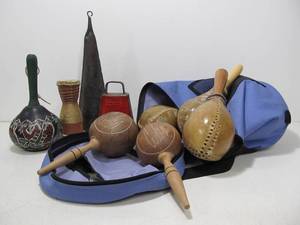 lot 30 image: Group of Maraca Instrument & Cowbells