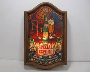 lot 38 image: Vintage SPECIAL EXPORT Stained Glass Style Lighted Beer Sign