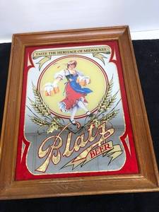 lot 92 image: Vintage 1970s BLATZ Dancing Girl Beer Advertising Mirror