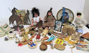 lot 99 image: Large Lot of Native American Decor Dolls Vintage Items etc