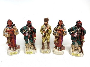 lot 98 image: Lot of 5 Vintage 1970s Lewis & Clark Expedition Whiskey Decanters