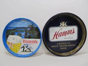 lot 129 image: Pair of Vintage HAMMS Beer Trays